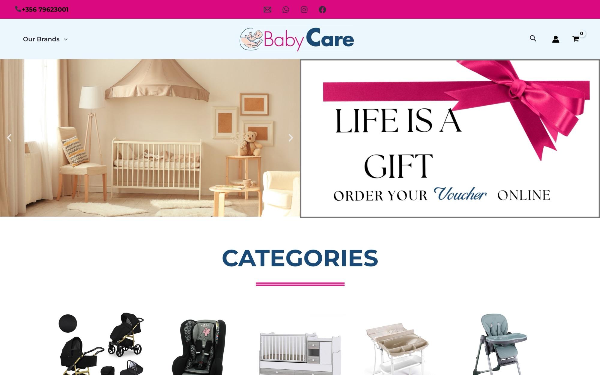 Baby Care Malta website
