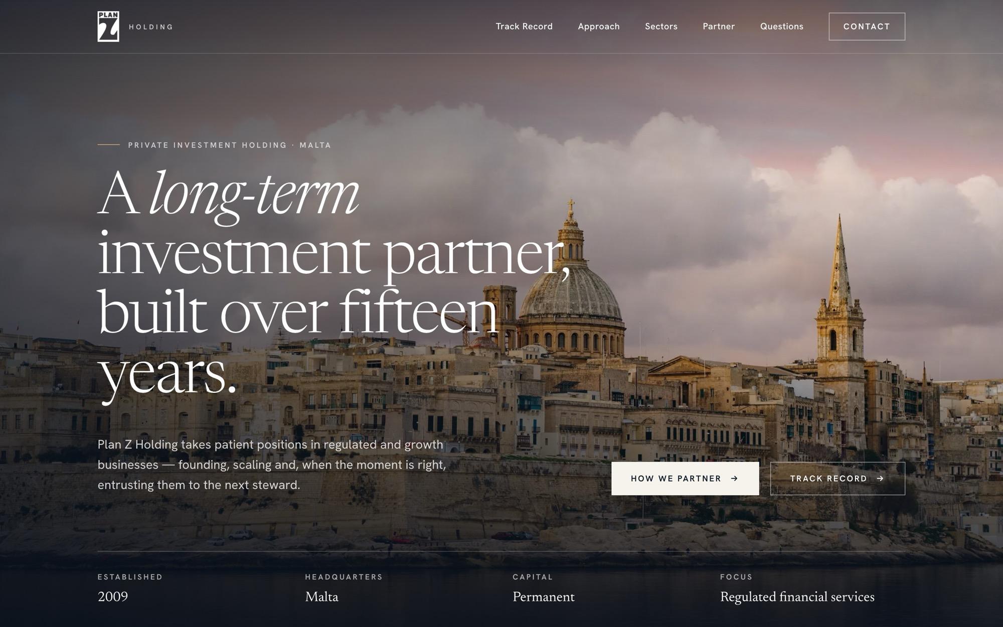 The Plan Z Holding website